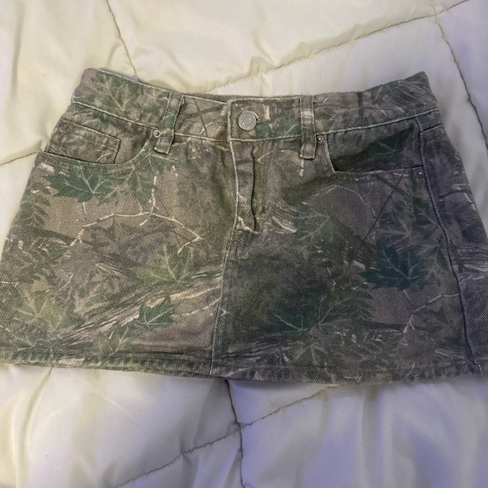 Green Cargo Mini Skirt Casual